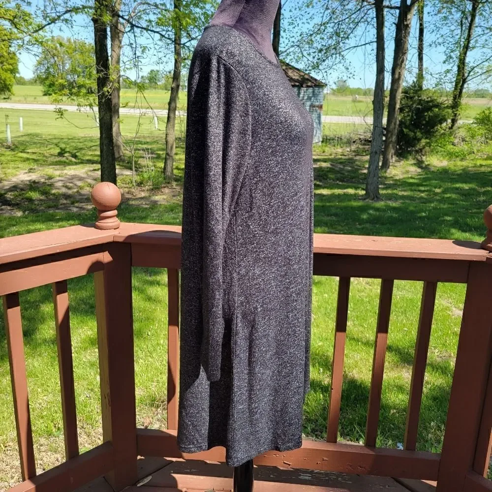 Old Navy Marled Gray Long Sleeve Rolled Round Neck Sweater Dress Size L